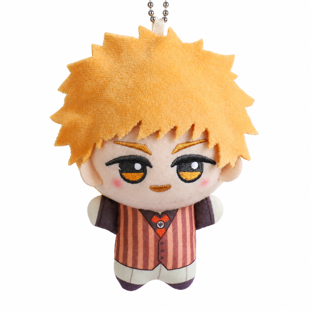 Rensuke Kunigami striped-vest mini plush from Blue Lock, approximately 12 cm