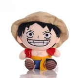 Monkey D. Luffy One Piece plush wearing a straw hat, red vest and yellow sash