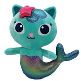 MerCat plush with a teal cat face, pink star, and colorful mermaid tail
