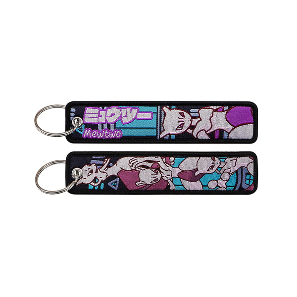 Mewtwo Pokémon Embroidered Keychain – 13 cm