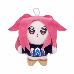 Mira plush with pink hair and black patterned outfit