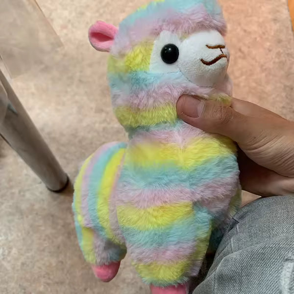Pastel Rainbow Alpaca Plush – 25 cm