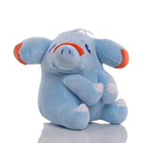 Blue Phanpy Pokémon plush with orange ear accents and a short trunk