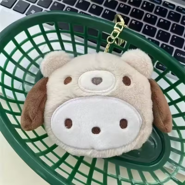 Pochacco Bear-Hood Plush Coin Purse