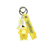 Yellow Psyduck figure keychain with matching strap and gold-tone clasp