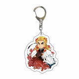 Kyojuro Rengoku Demon Slayer acrylic charm with silver-tone clasp
