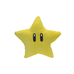 Yellow five-point Power Star plush with embroidered eyes