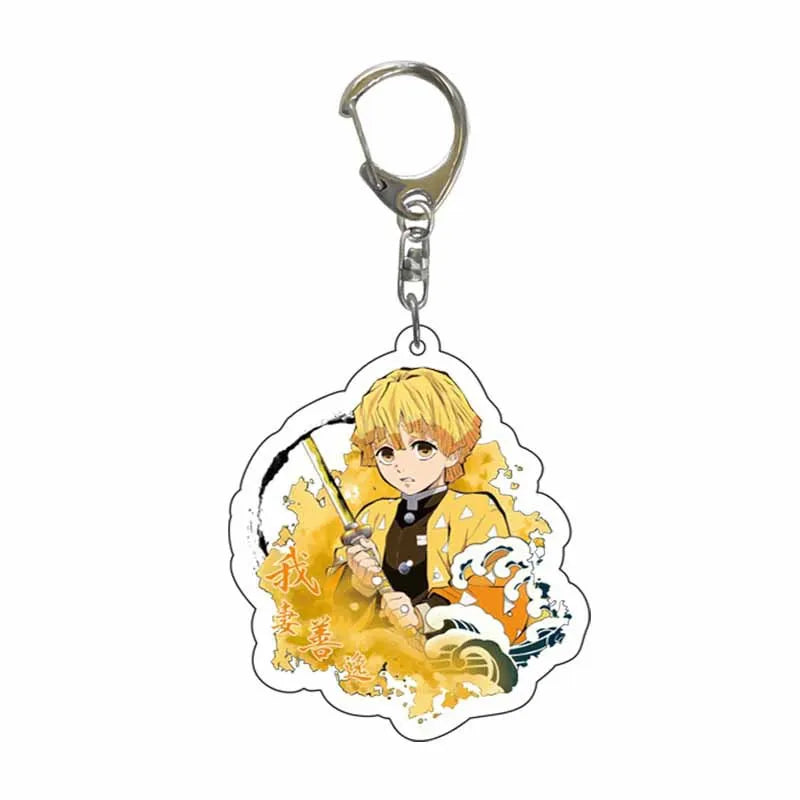 Zenitsu Agatsuma Demon Slayer acrylic charm with silver-tone clasp