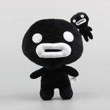 Black The Binding of Isaac plush with white eyes, mouth, and small head