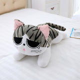 Gray-and-white striped expression cat plush, Style 3
