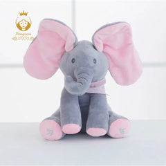 11" Peek A Boo Musical Elephant Plush Pink and Gray - Plushie Paradise - Plush